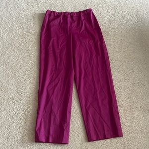 St. John Fuchsia Cinched Waist Straight Leg Pants Size 12